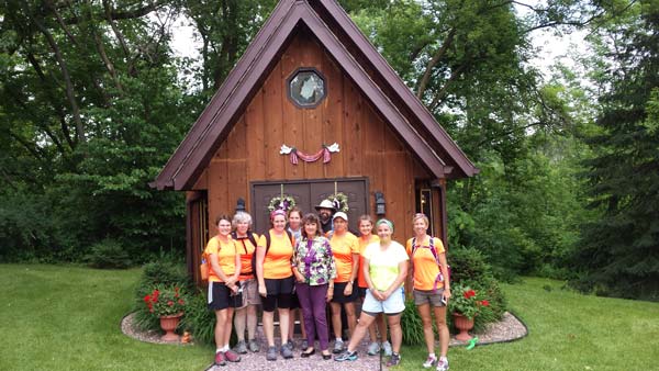 pilgrims at the private Shrine of Our Lady Queen of our Hearts